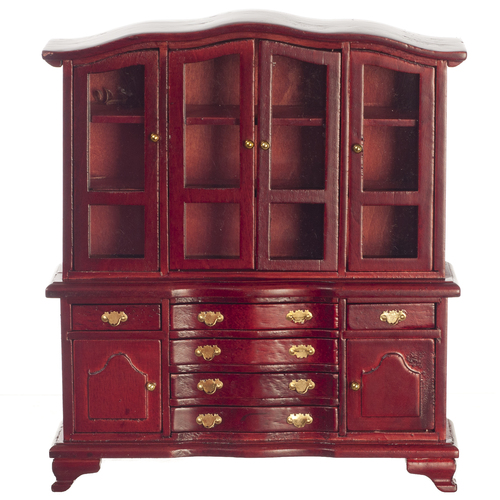 HUTCH W/GLASS DOORS/MAHOG