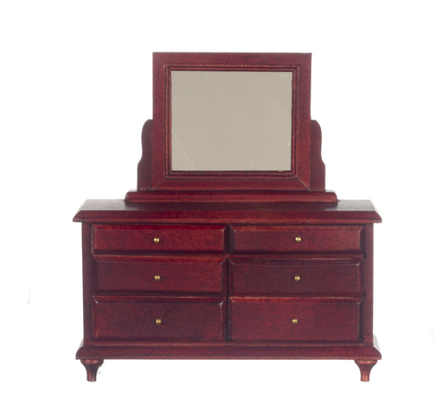 DRESSER W/MIRROR/MAHOGANY
