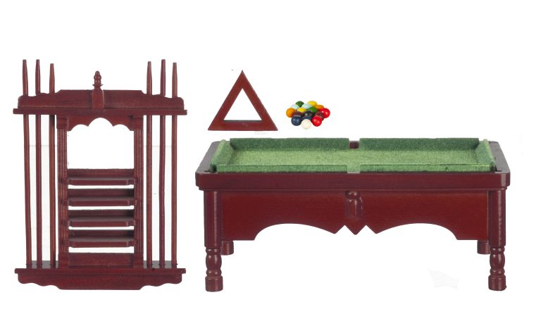 POOL TABLE SET/MAHOG/CS