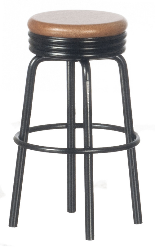 1950'S STOOL/BLACK/OAK
