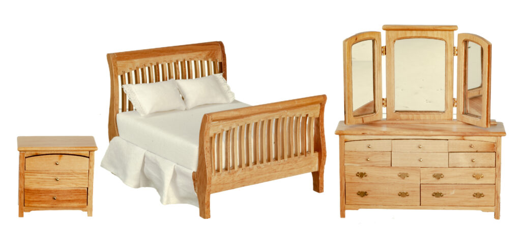 SLAT BEDROOM SET/3/OAK