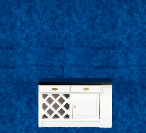KITCHEN ISLAND/BLACK/WHI