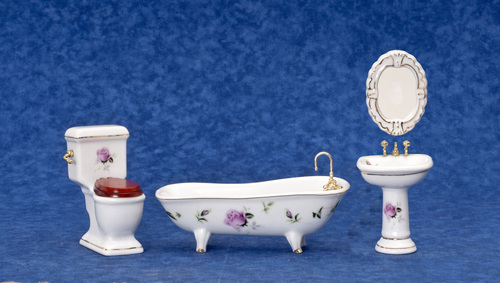 BATH SET/4/PINK ROSES/CS
