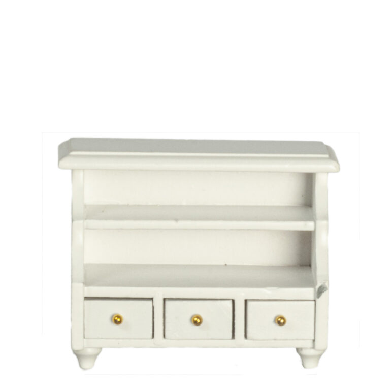 SHELF UNIT W/DRAWERS/WHIT