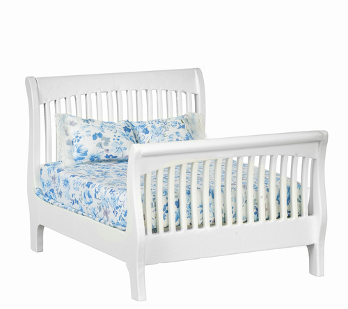 SLAT DOUBLE BED/WHITE