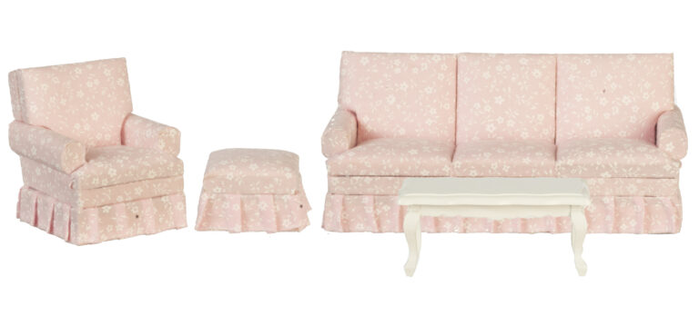 LIVING ROOM SET/4/WH/PINK