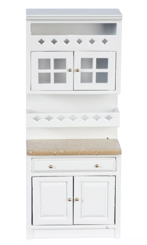 CAB/W/SHELVES/WHITE/MARBL
