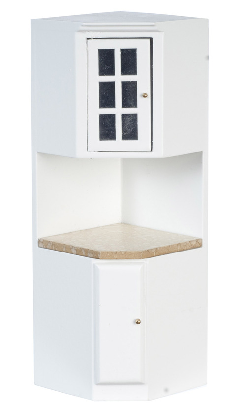 CORNER CAB/WHITE/MARBLE