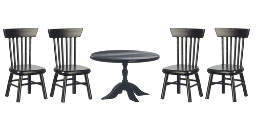 RD.TABLE/4 CHAIRS/BLK/CS