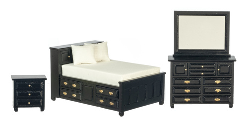 DOUBLE BEDROOM SET/3/BLCK