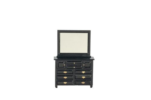 DRESSER W/MIRROR/BLACK