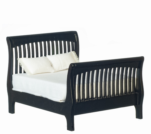 SLAT DOUBLE BED/BLACK