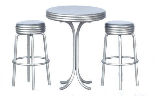 TALL TABLE W/2 STOOLS/SIL