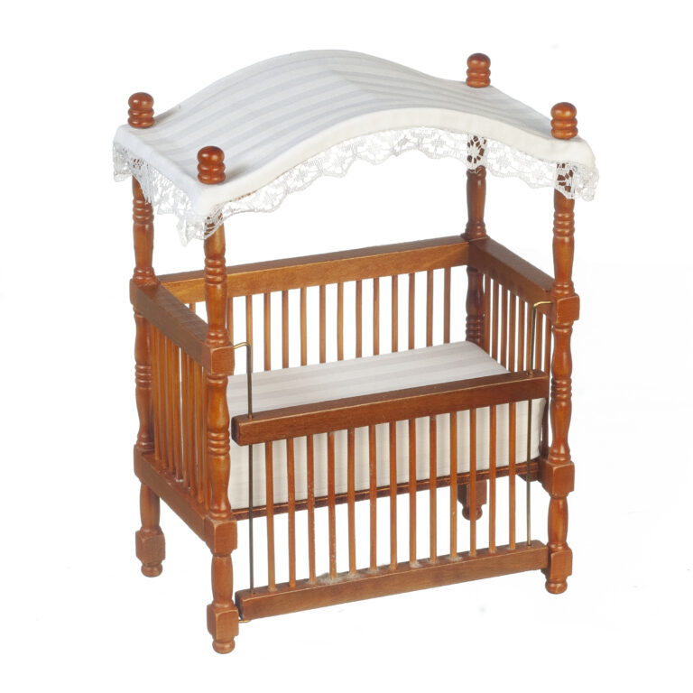 CANOPY CRIB/WHITE FAB/WAL