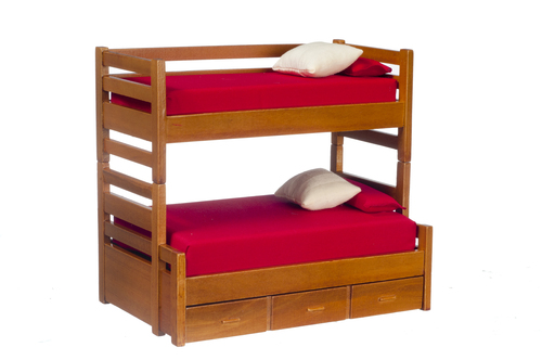 BUNKBED W/TRUNDLE/WALNUT