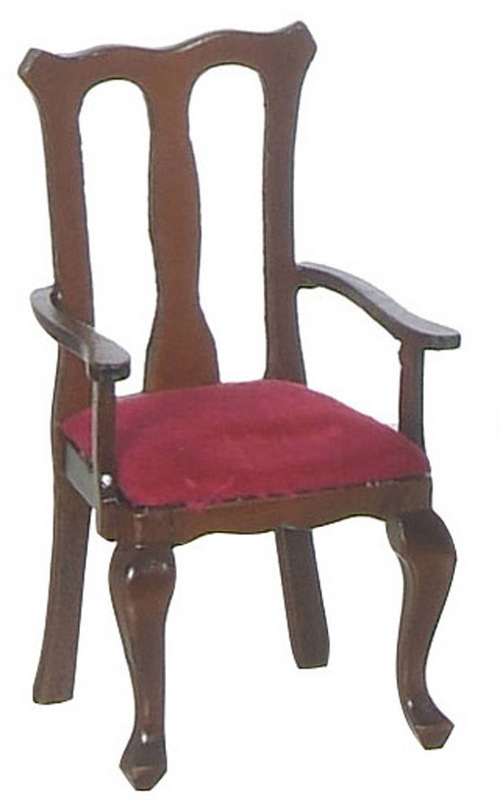 Q.A. ARMCHAIR/RED/WALNUT