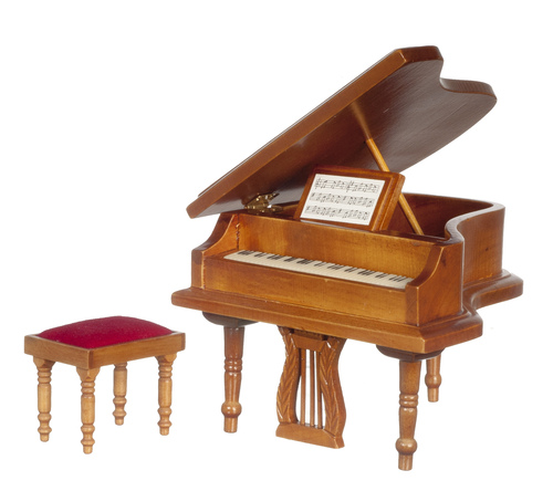 PIANO W/BENCH/WALNUT