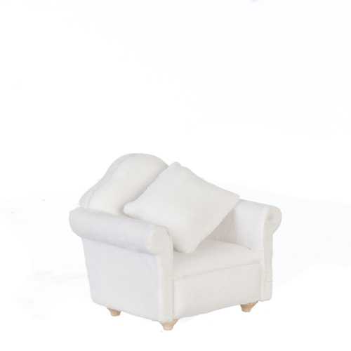 CHAIR W/PILLOWS/WHITE