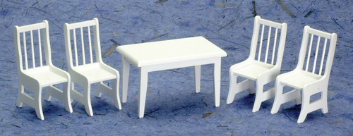 TABLE W/4 CHAIRS/WHITE/CB