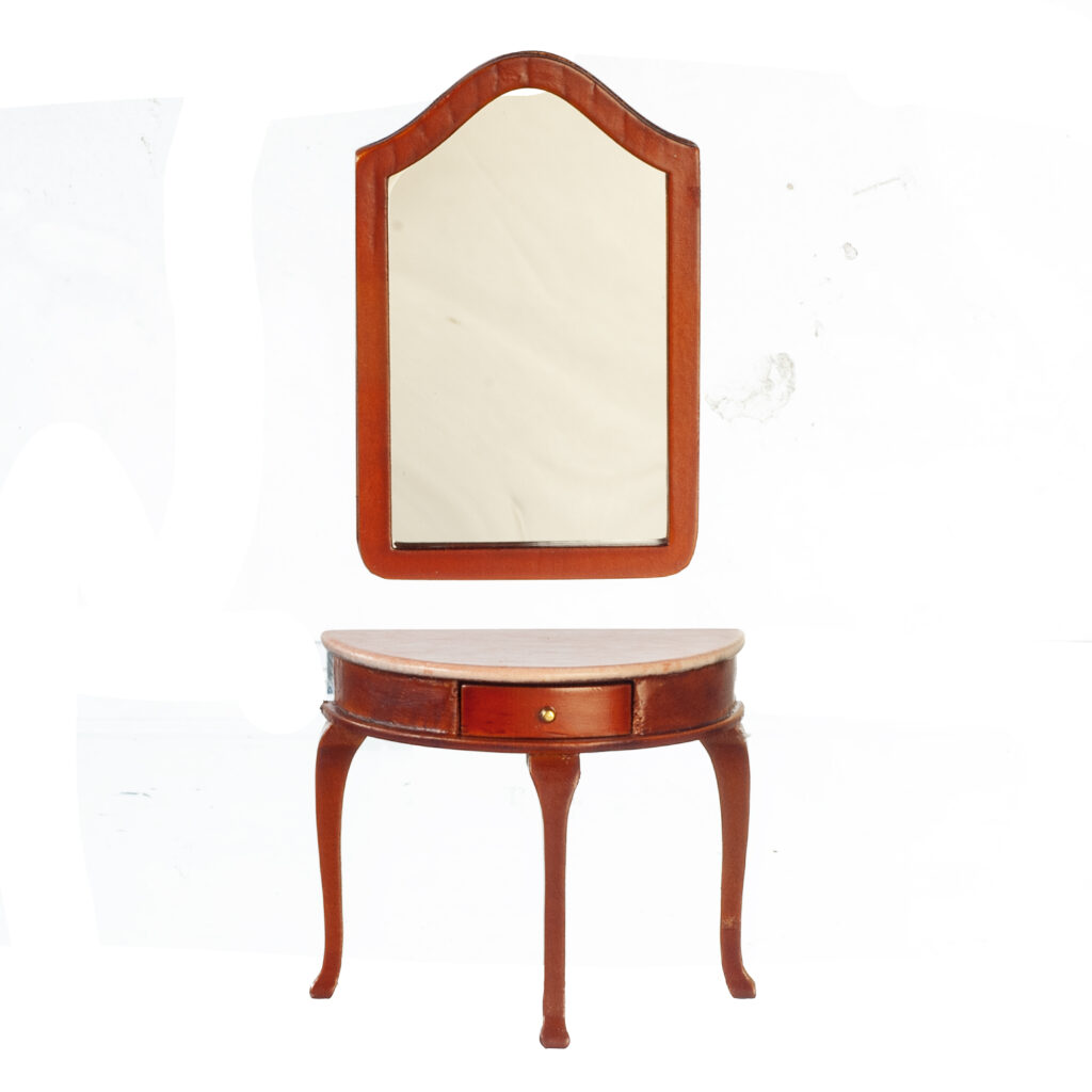 DEMI-TABLE W/MIRROR/WALNU