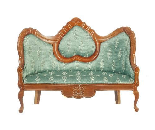 VICT.HEART SOFA/GR/WALNUT