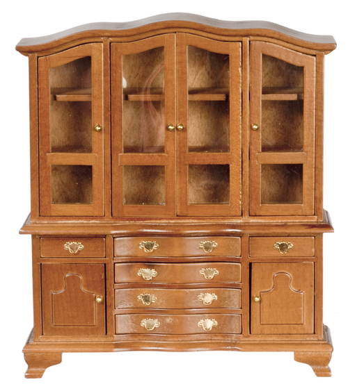 HUTCH W/GLASS DOORS/WALN