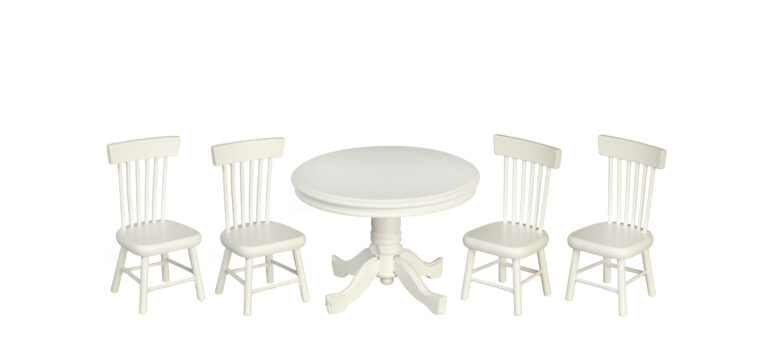 TABLE W/4 CHAIRS/WHITE