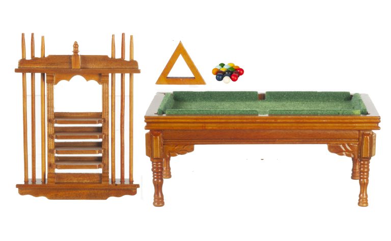 POOL TABLE SET/WALNUT/CS