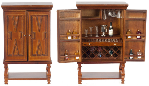 BAR CABINET W/ACCESSORIES