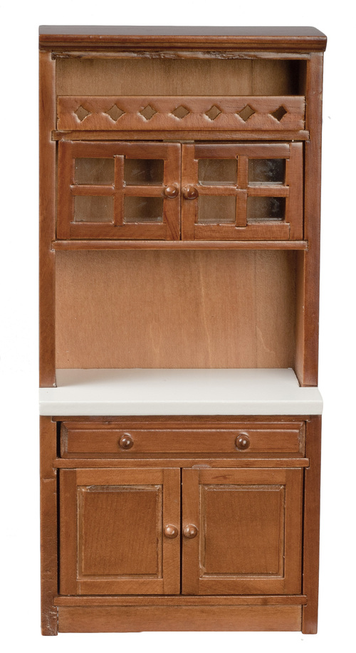 CAB/W/SHELVES/WALNUT/WHIT