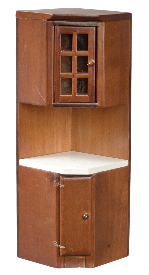CORNER CAB/WALNUT/WHITE