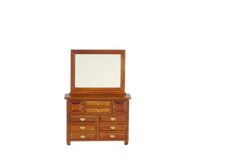DRESSER W/MIRROR/WALNUT