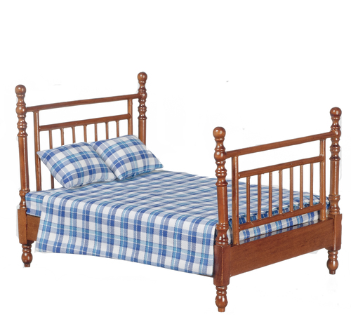 DOUBLE BED W/LINENS/WALNT