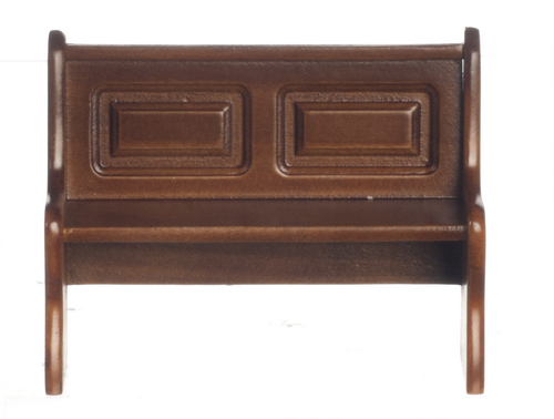LONG BENCH W/BACK/WALNUT
