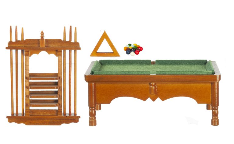 POOL TABLE SET/WALNUT/CS