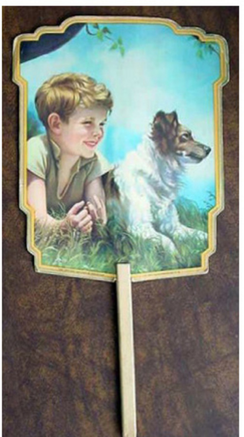 CHURCH HAND FAN/BOY/DOG