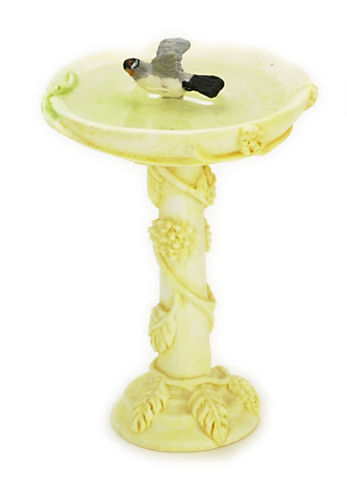 BIRDBATH W/BIRD/IVORY
