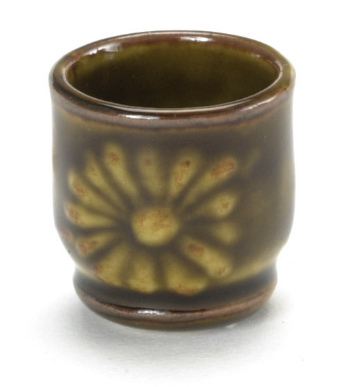 GLAZED POT/BROWN