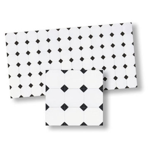 MOSAIC TILE/BLACK RHOMBUS