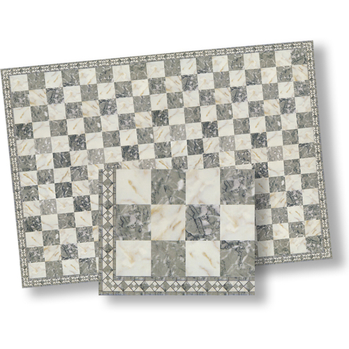 FAUX MARBLE TILE/GREY/WHT