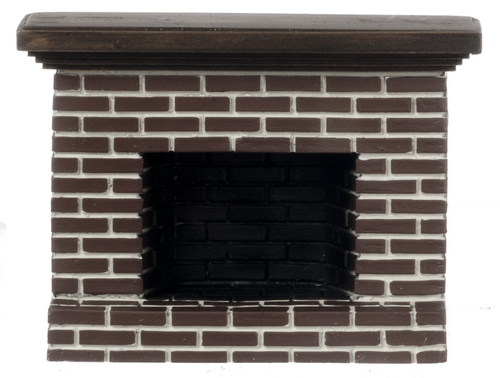 SMALL RED BRICK FIREPLACE