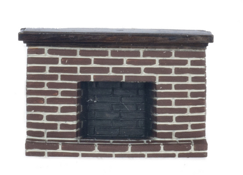 1/2in RED BRICK FIREPLACE